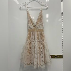 Luxel white/beige party dress